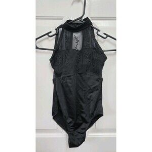 Suffolk Ballet Dance Black Leotard Petite Adult PA Unique Lyrical Jazz